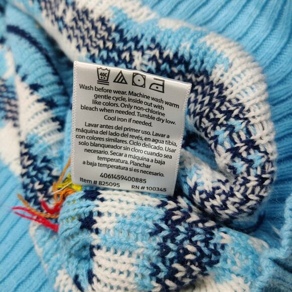 Aldi Gear Holiday Lights Retro Fair Isle Knit Ugly Christmas Sweater Blue XL - Picture 8 of 10